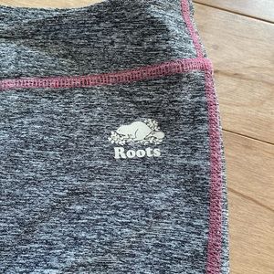 Roots Junior tights size XXL 13-14 yrs old grey with pink stitching